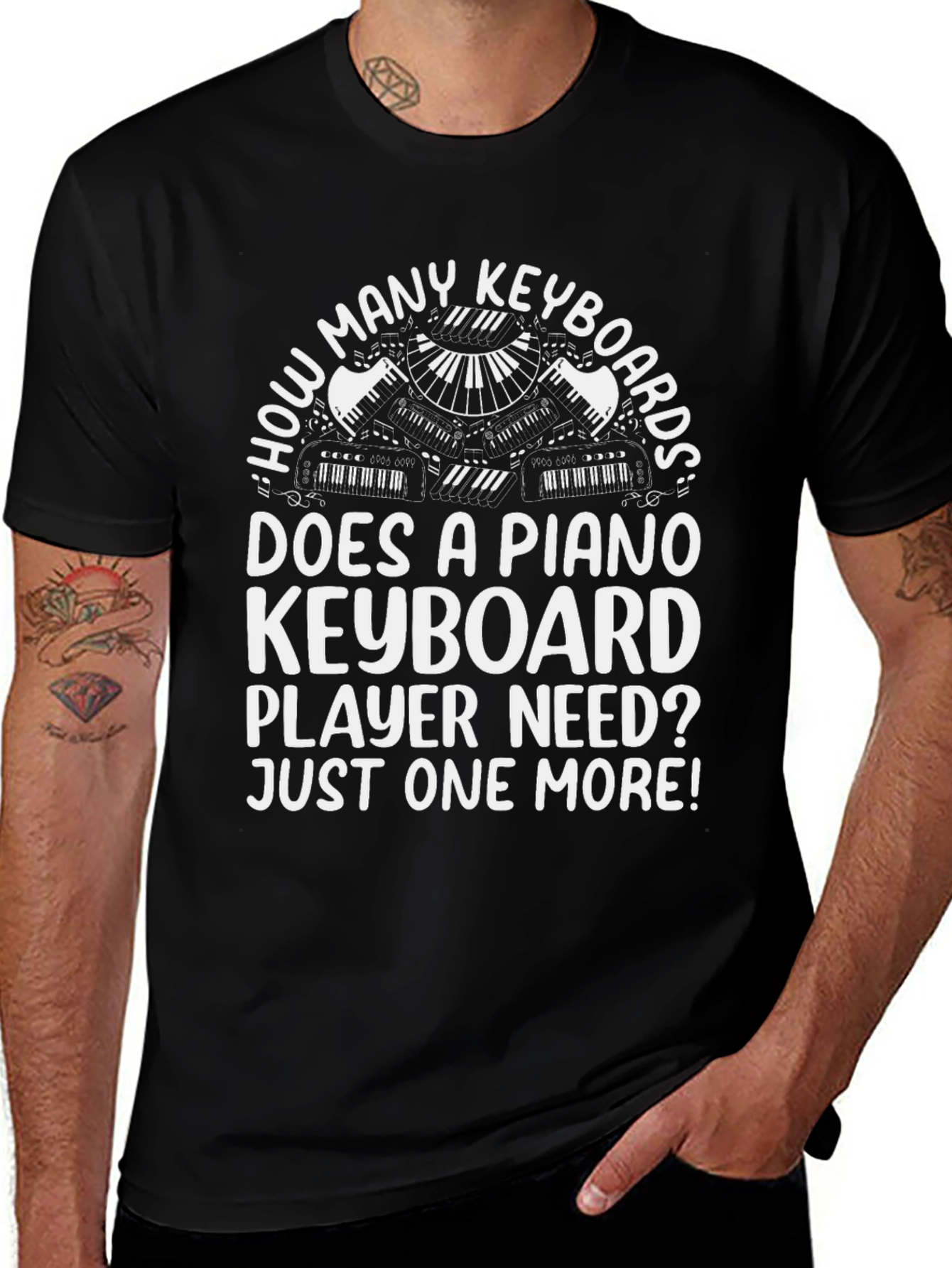 Variant 18 of Funny Piano Keyboard T-Shirt - Just One More!