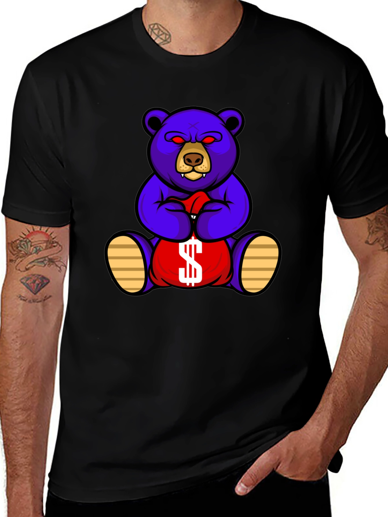 Variant 28 of Money Bear Graphic Tee - Black