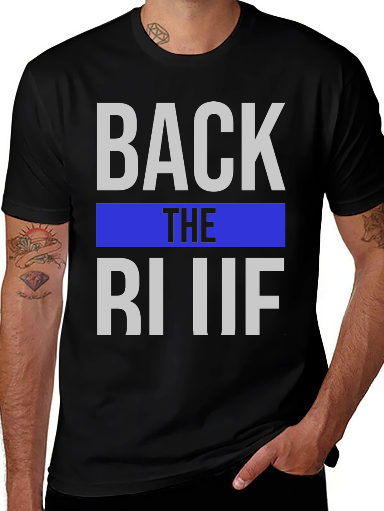 Variant 20 of Back The Blue T-Shirt - Police Support