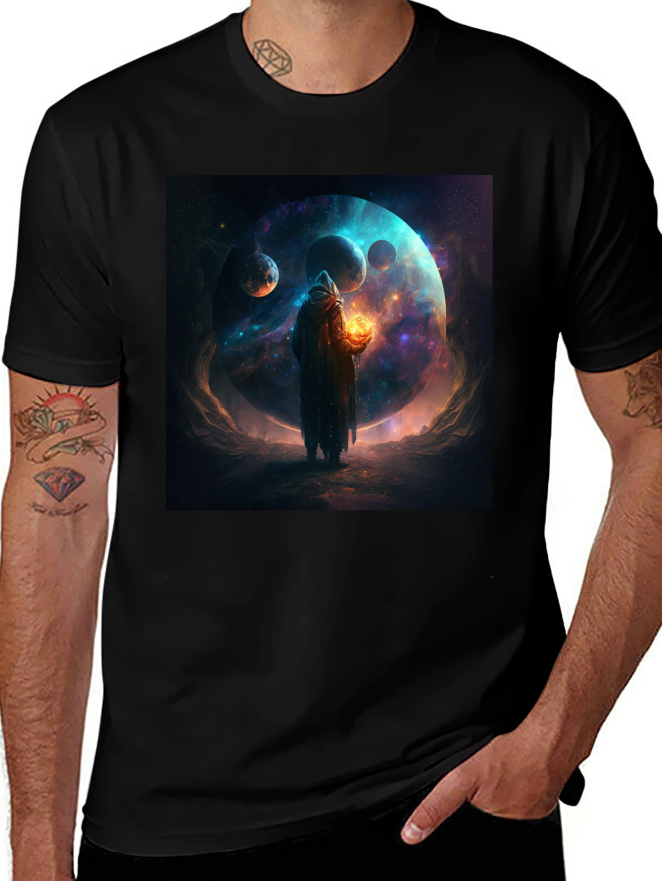 Variant 20 of Cosmic Wizard Graphic Tee - Explore the Universe in Style!