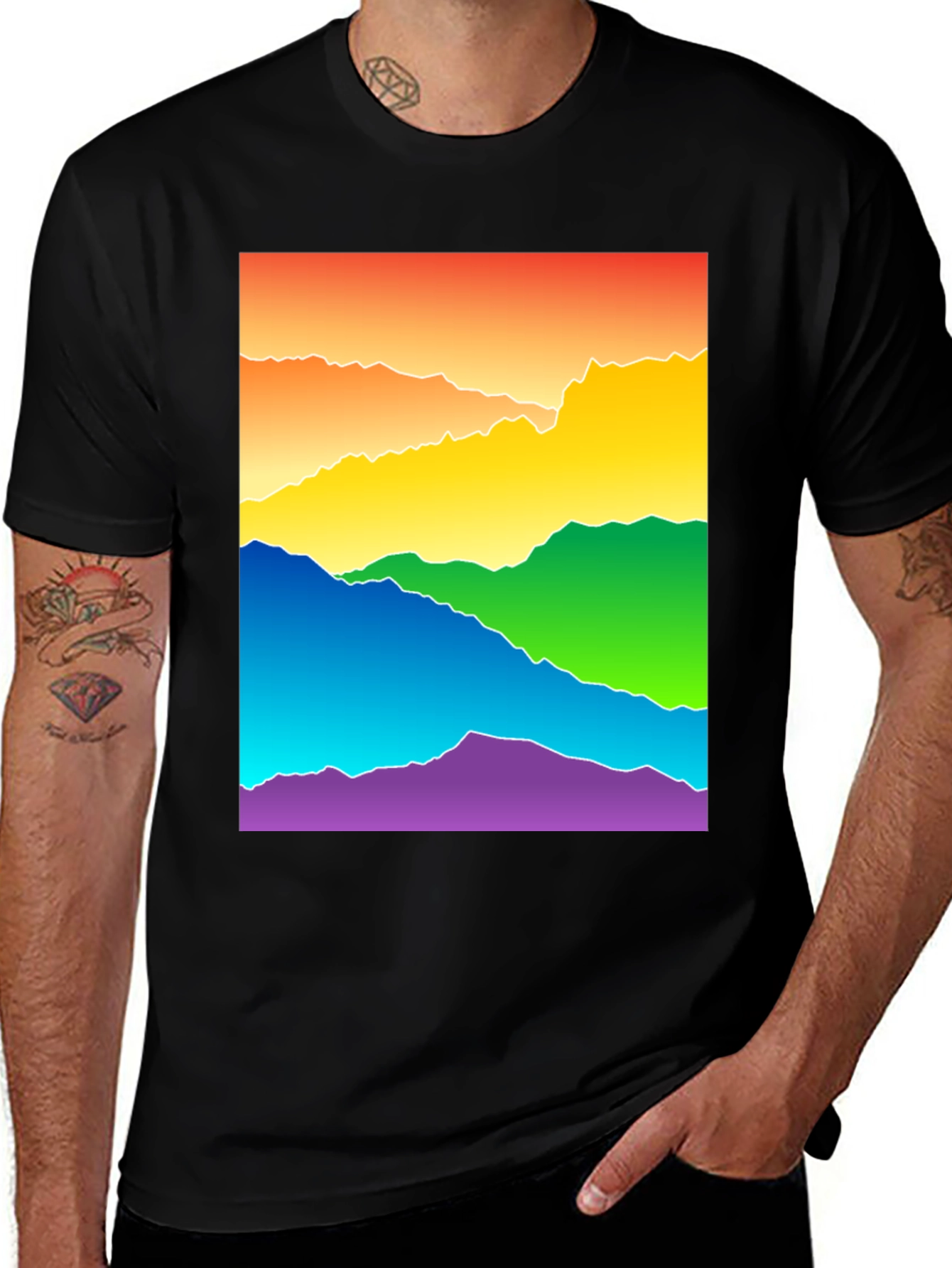 Variant 19 of Rainbow Mountain Graphic Tee - Pride Apparel