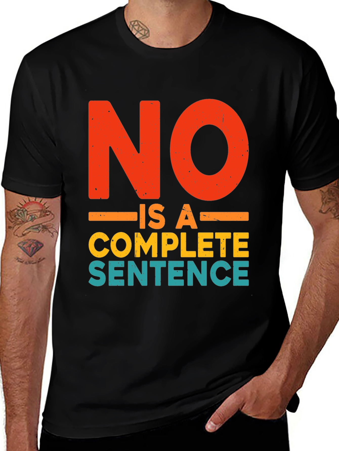 Black No Is A Complete Sentence Funny Graphic T-Shirt main image