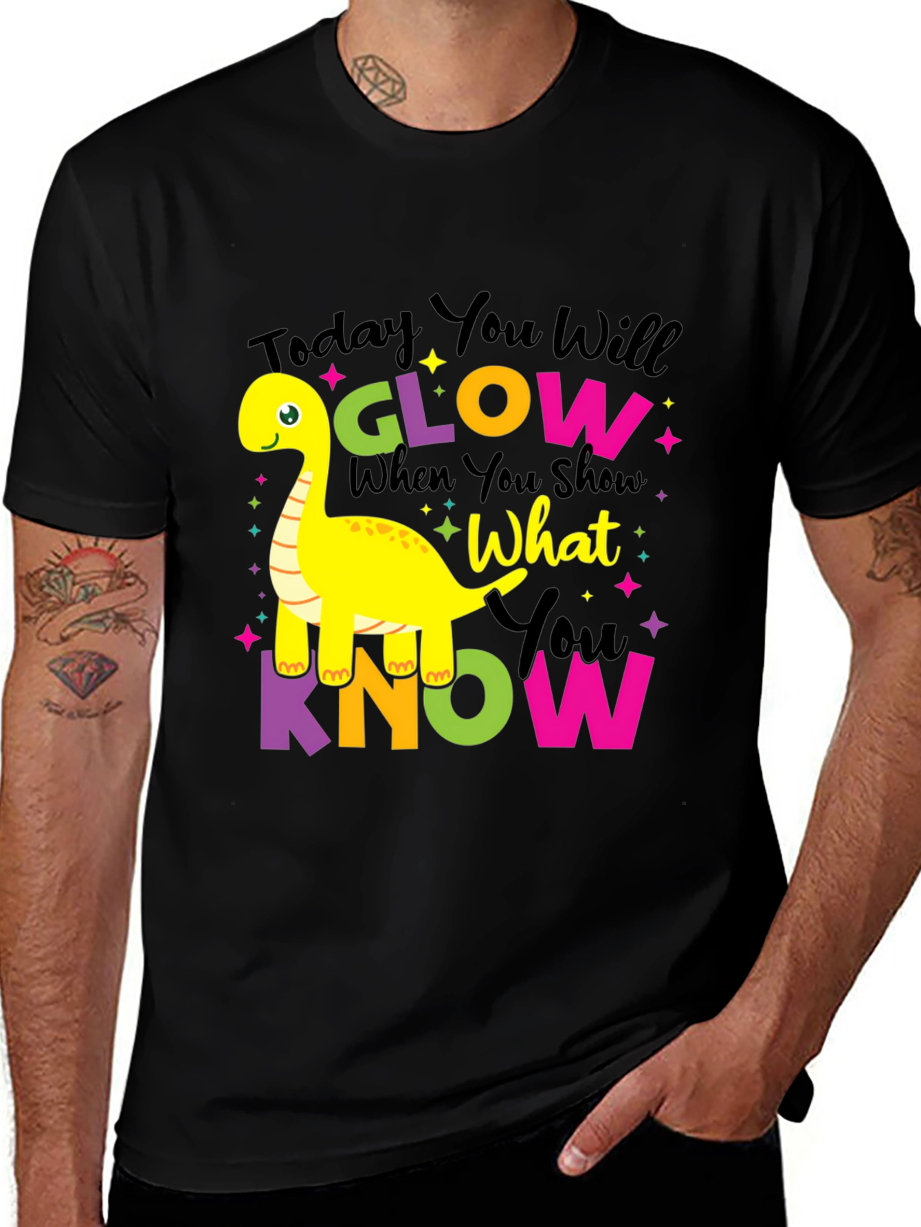 Variant 3 of Glow What You Know Dino T-Shirt