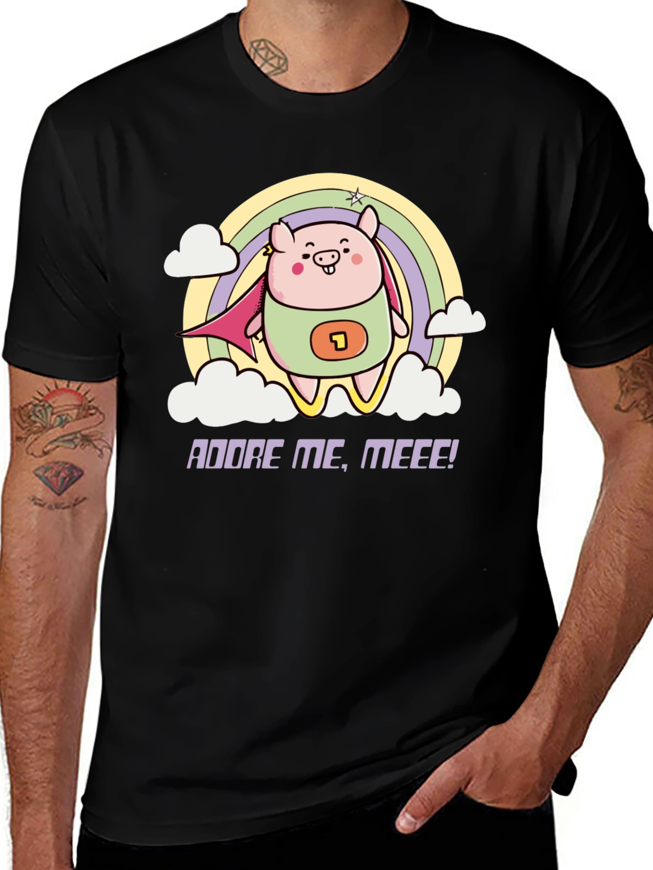 Variant 5 of Adorable Superhero Pig T-Shirt