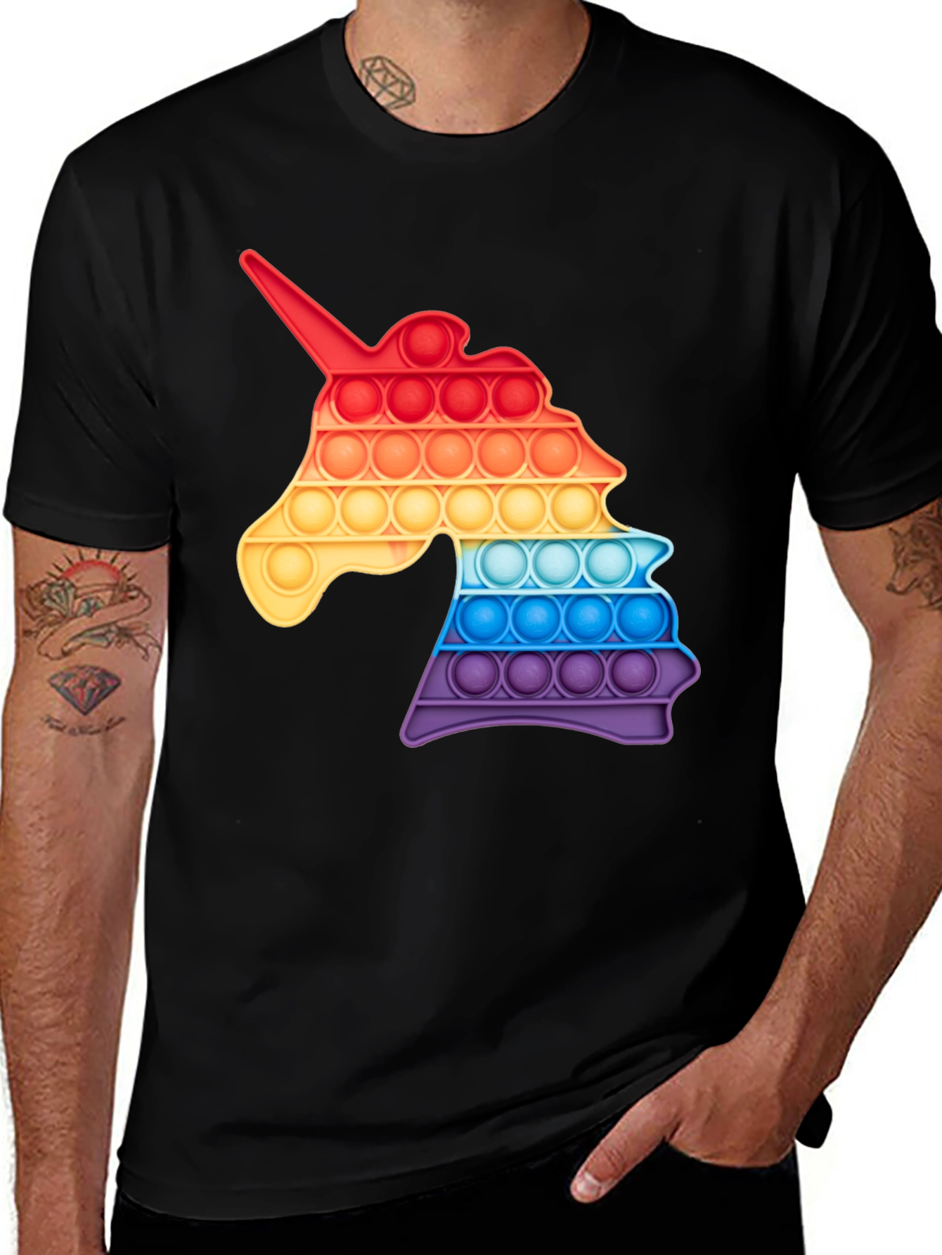 Variant 25 of Rainbow Unicorn Pop It T-Shirt