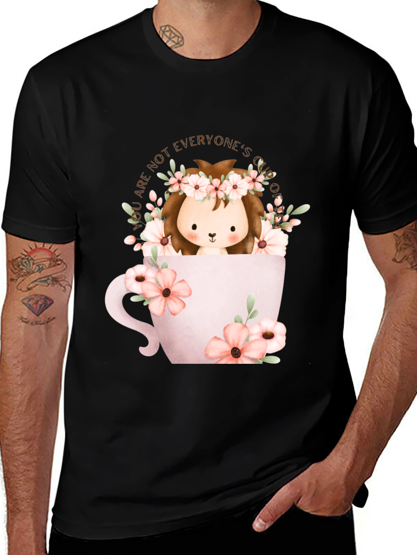 Variant 15 of Cute Lion in Teacup Graphic T-Shirt - Unique Design