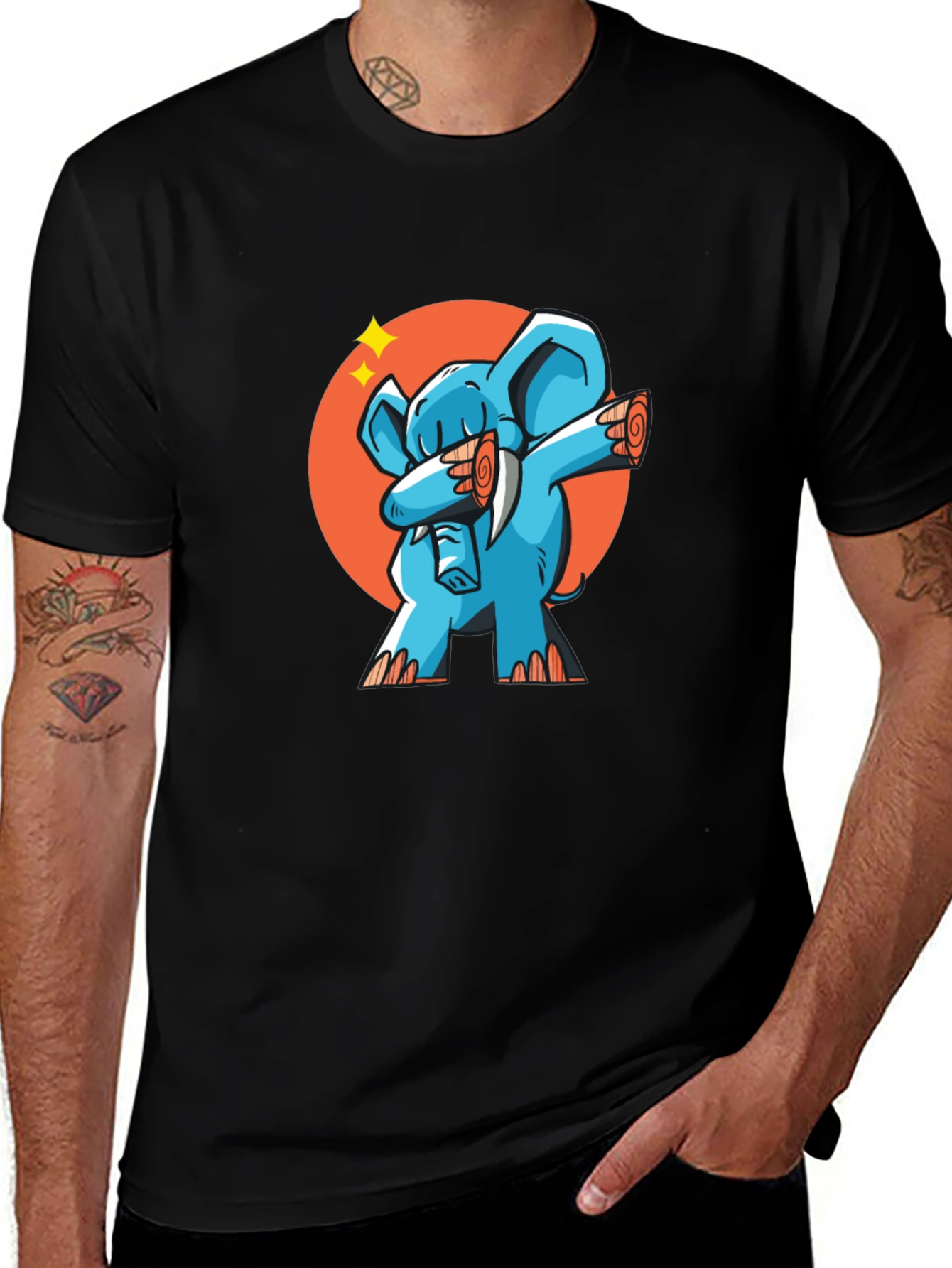 Variant 2 of Dabbing Elephant Graphic T-Shirt