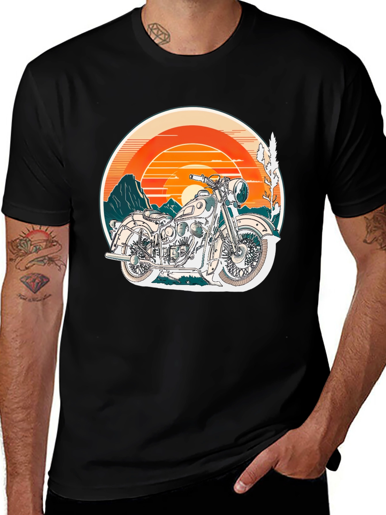 Variant 9 of Vintage Motorcycle Graphic T-Shirt - Retro Style