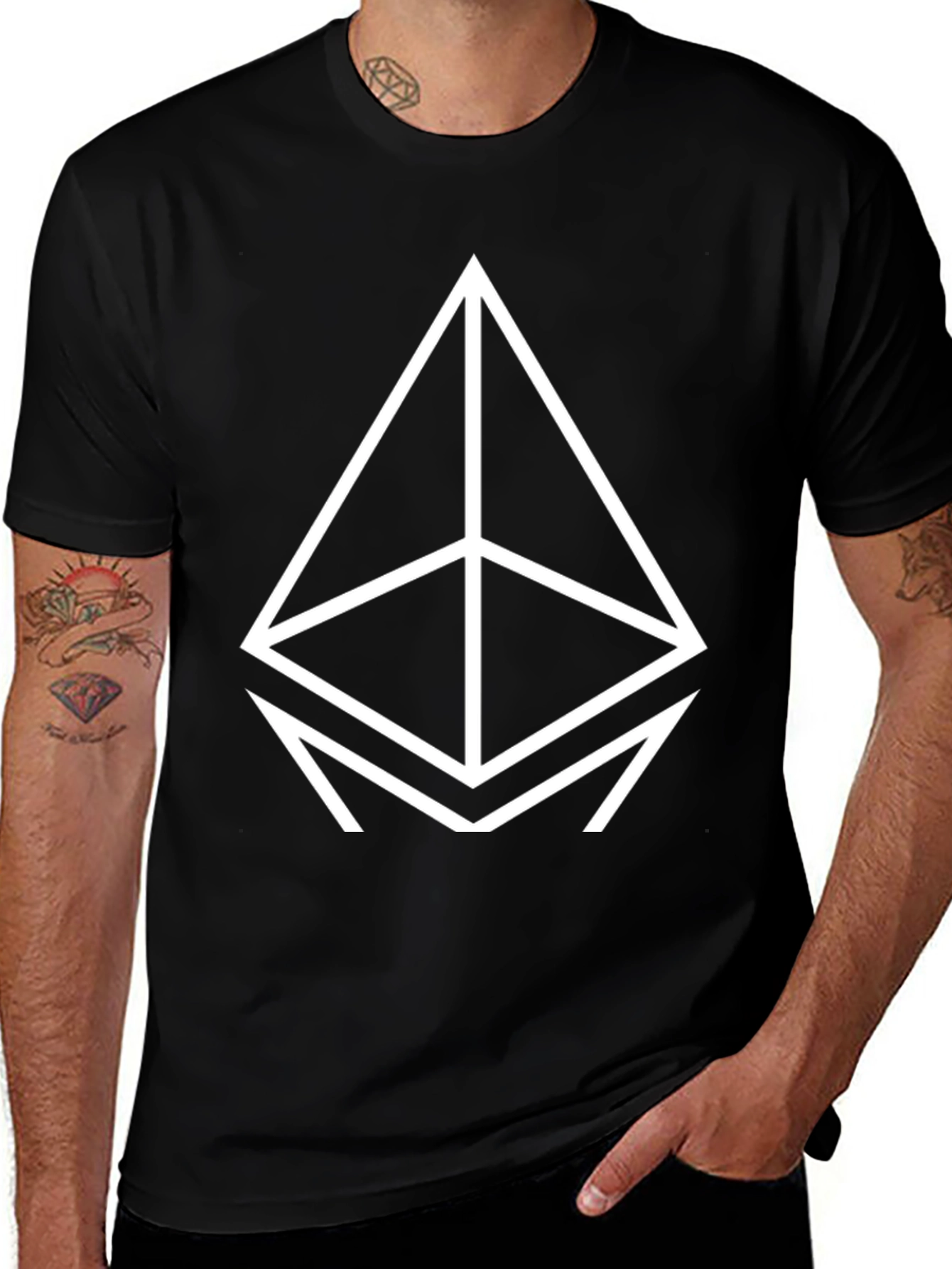 Variant 14 of Geometric Print Crew Neck T-Shirt