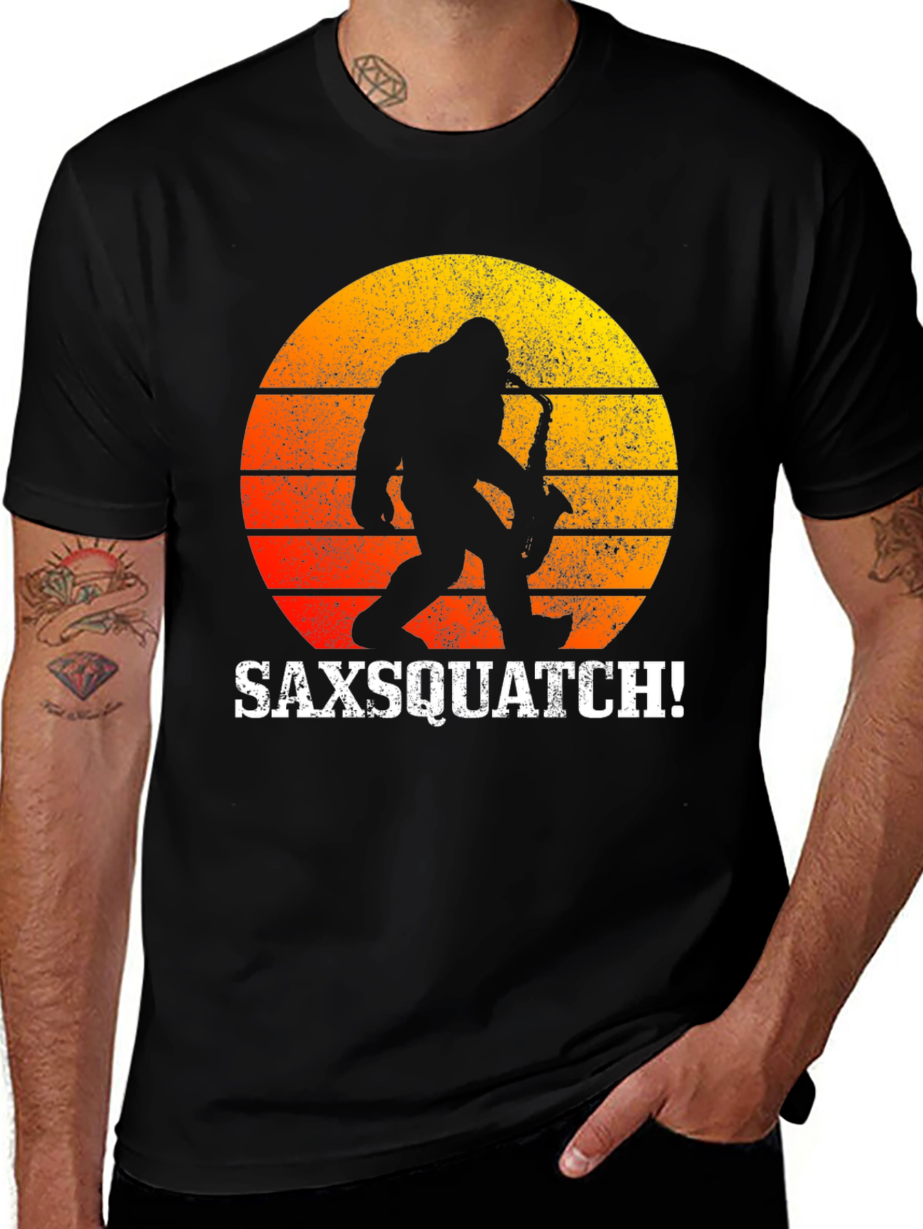 Variant 3 of Saxsquatch T-Shirt - Bigfoot with Saxophone Tee