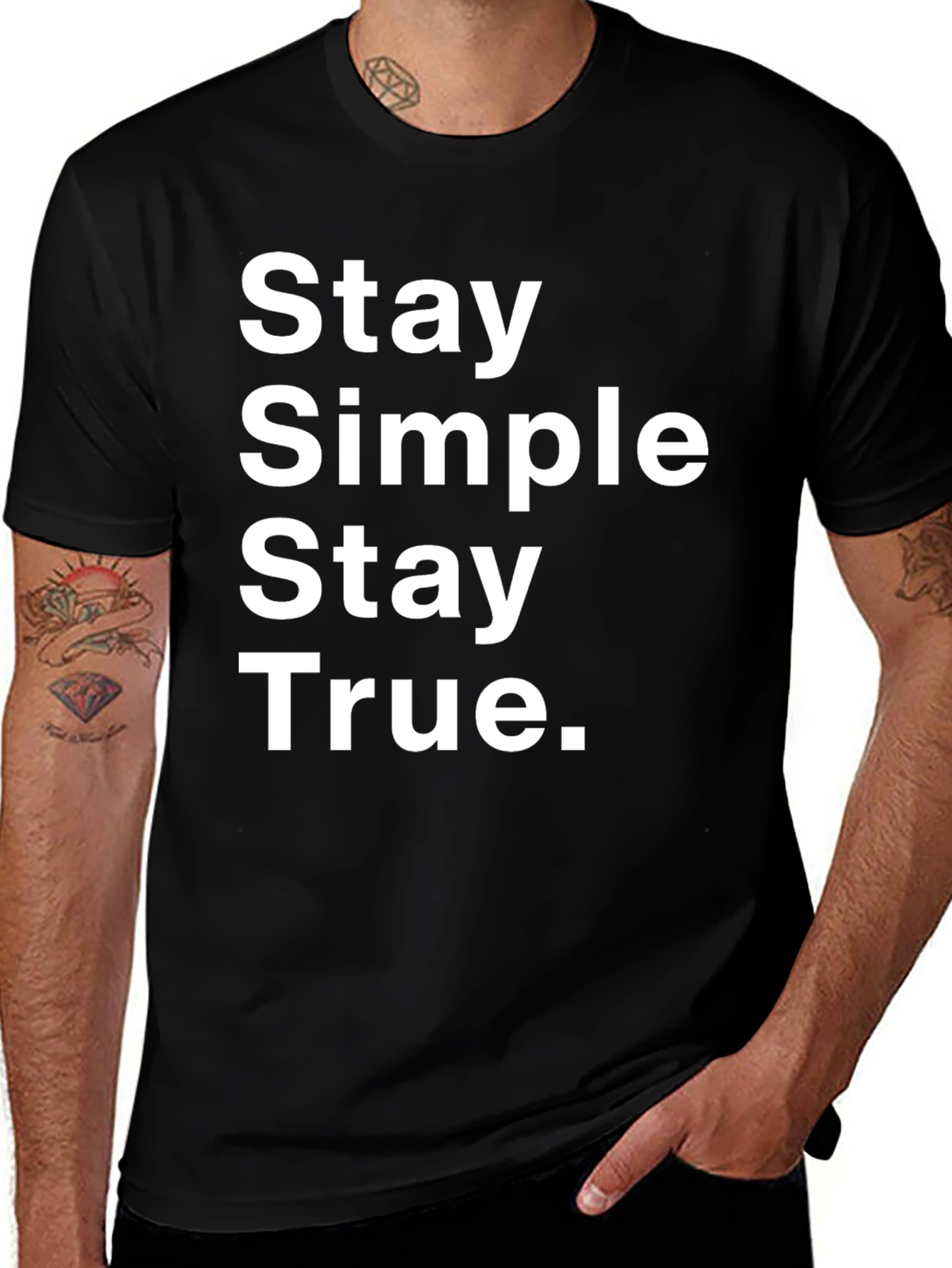 Variant 7 of Stay Simple Stay True Black Graphic Tee
