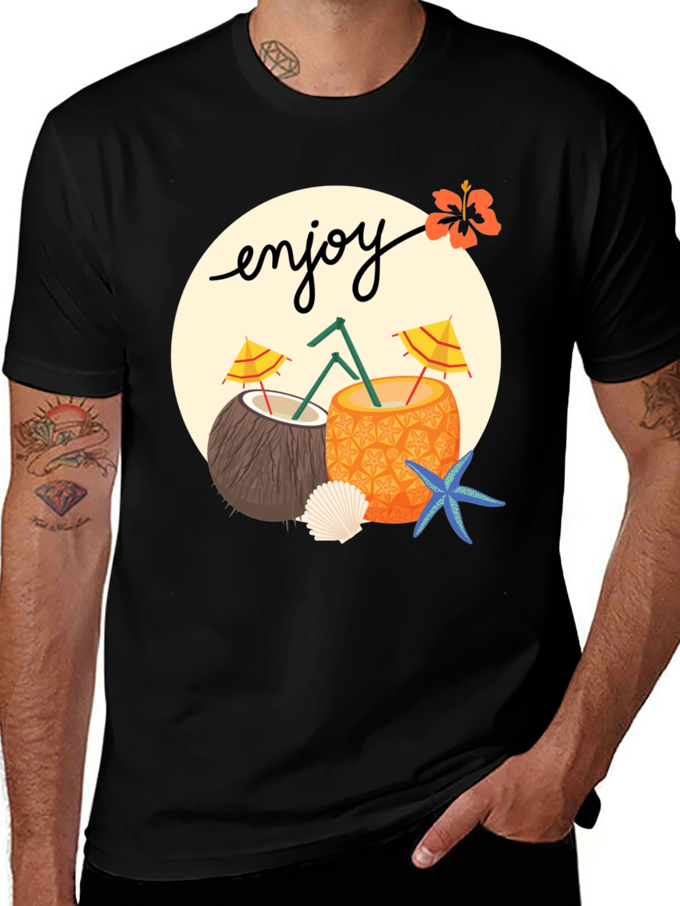 Enjoy Island Vibes T-Shirt - Tropical Summer Design