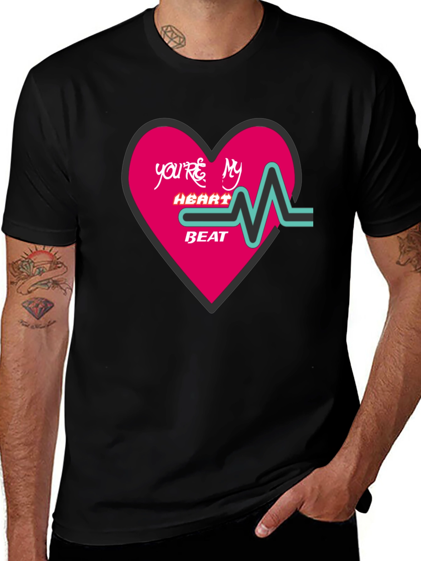 Variant 3 of You're My Heartbeat Graphic T-Shirt - Valentine's Day