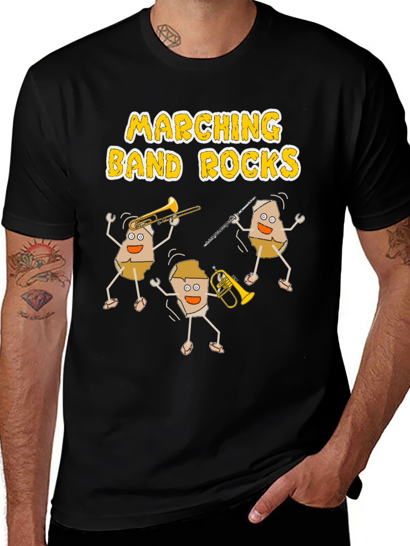 Variant 12 of Marching Band Rocks Funny T-Shirt - Music Lover Tee