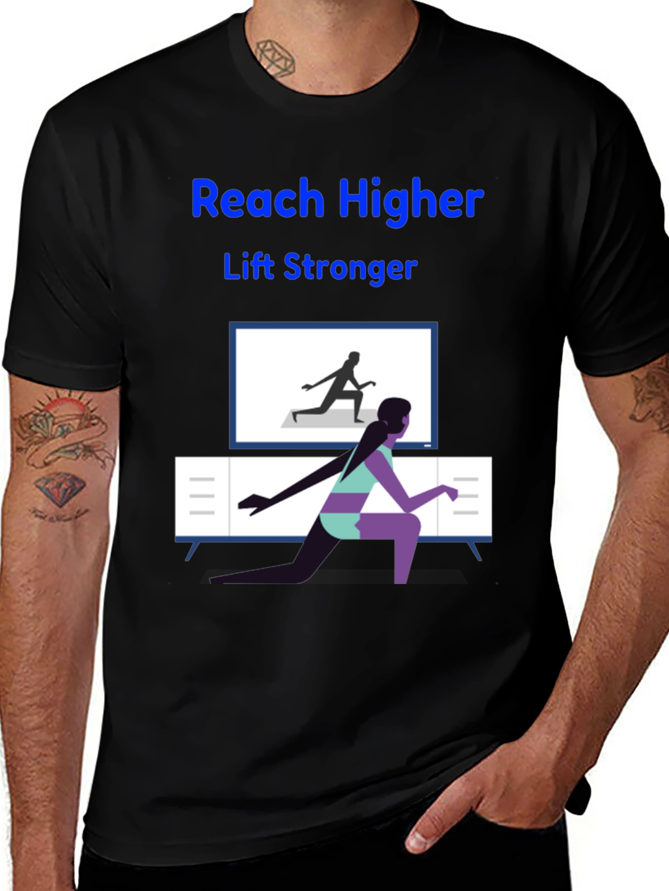 Variant 14 of Reach Higher Lift Stronger Graphic Tee