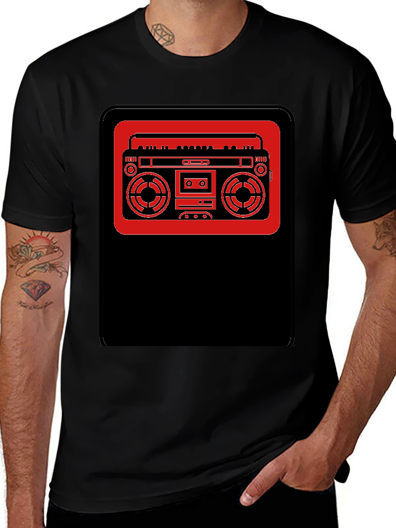Variant 5 of Retro Boombox Graphic T-Shirt - Classic Design