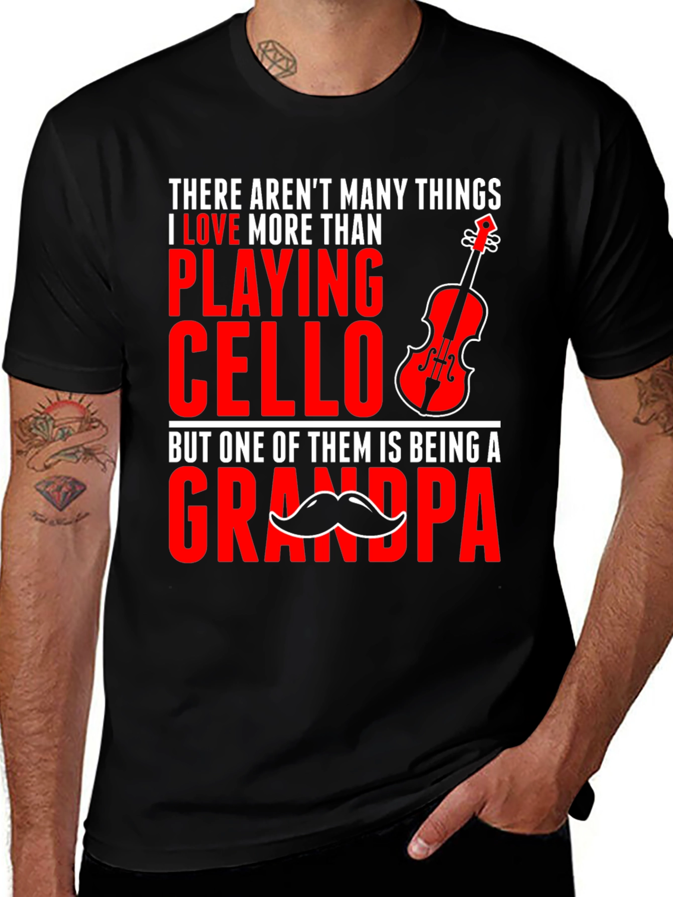 Variant 28 of Cello Playing Grandpa T-Shirt