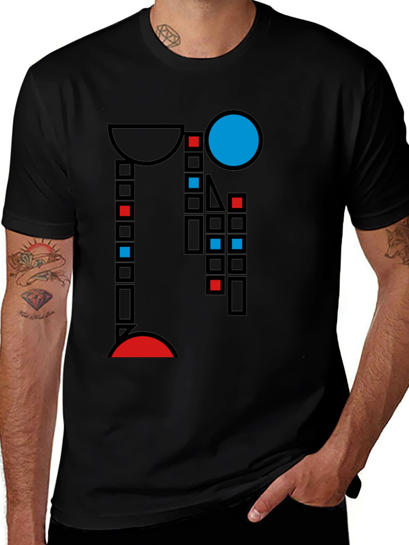 Variant 14 of Abstract Geometric T-Shirt - Black