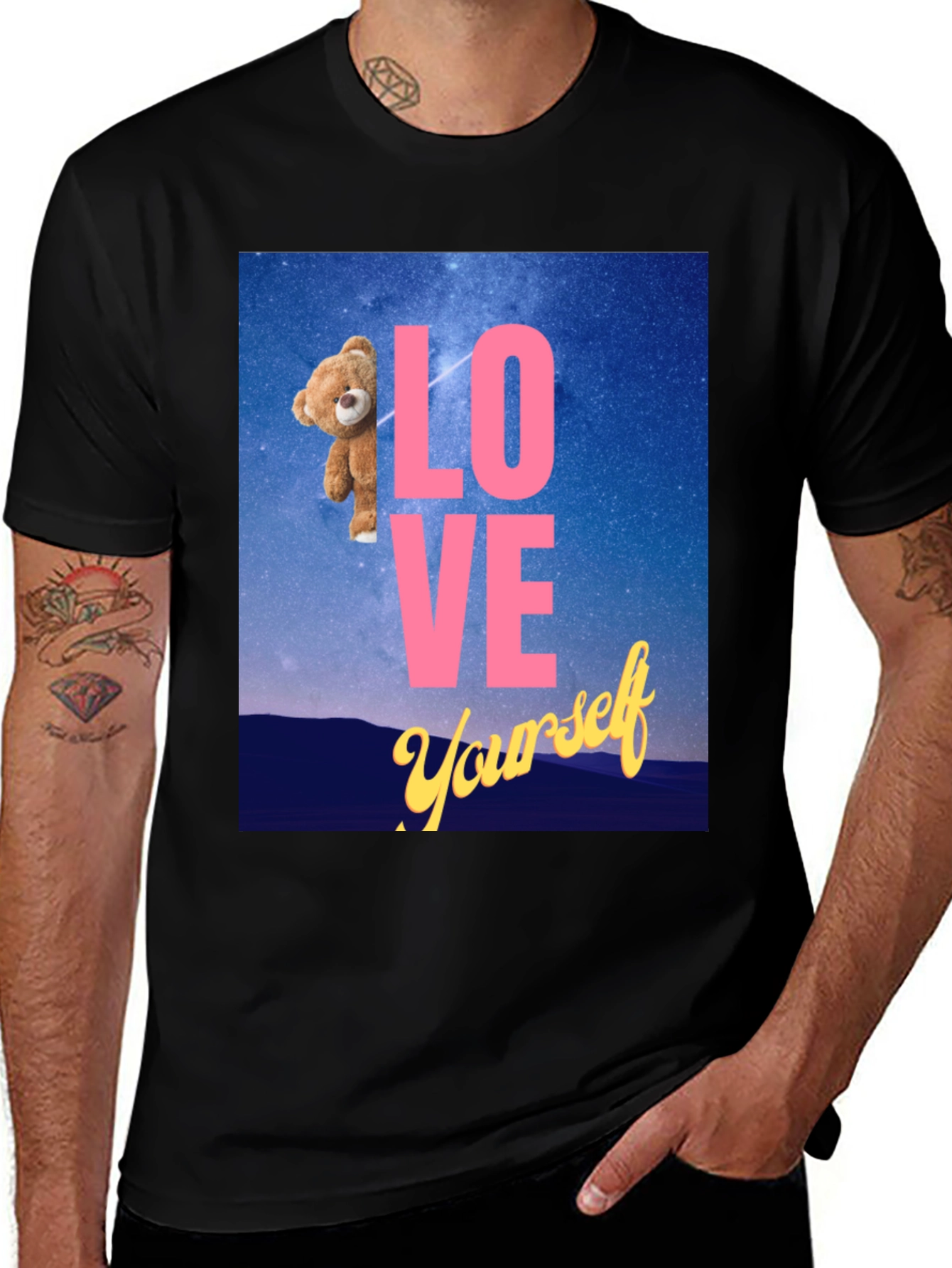 Love Yourself Teddy Bear Graphic Tee