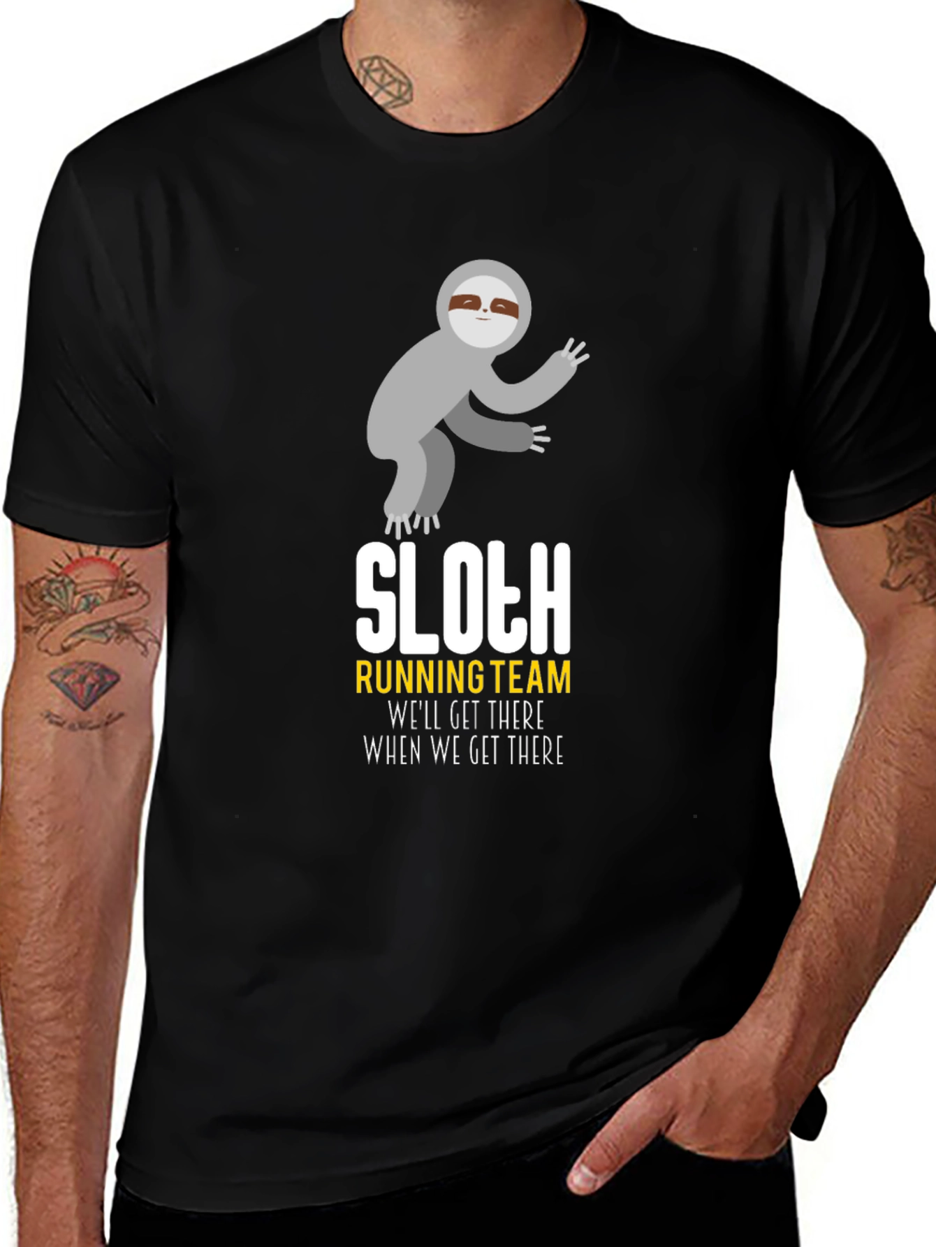 Black Sloth Running Team T-Shirt - Funny Graphic Tee main image