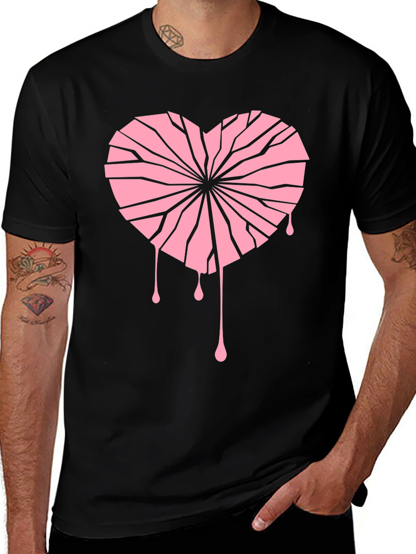 Variant 27 of Broken Heart Graphic Tee - Unique Design