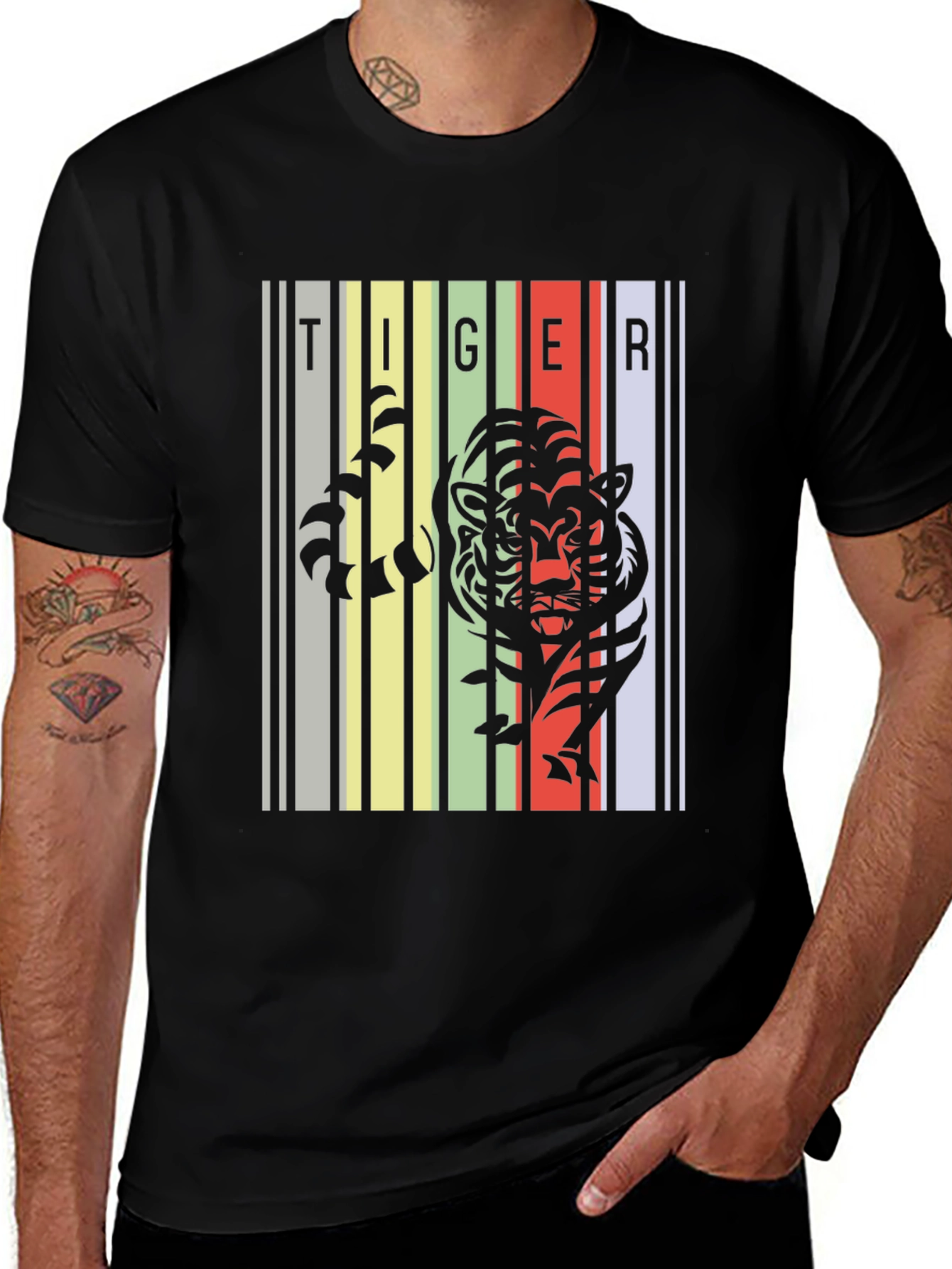 Variant 30 of Tiger Graphic Print Tee - Stylish Urban Design