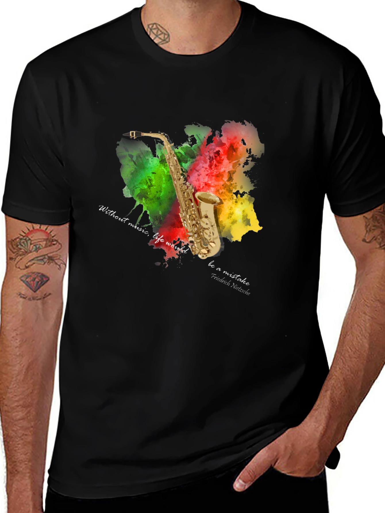 Variant 17 of Saxophone Music Quote Graphic Tee