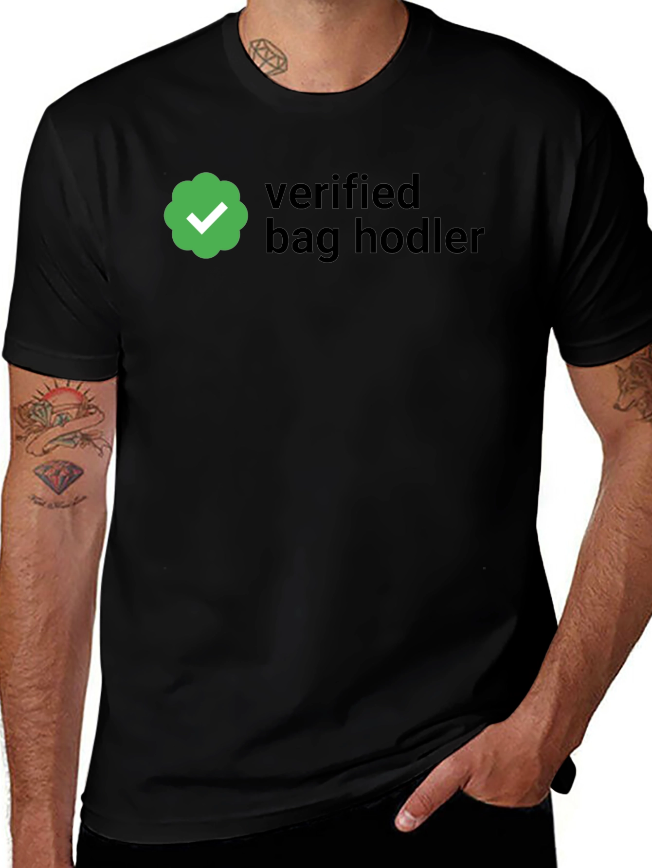 Verified Bag Hodler Black T-Shirt