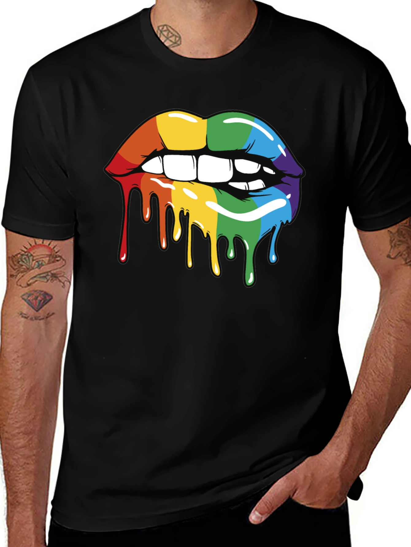 Variant 20 of Rainbow Lips Graphic Tee - Pride Edition
