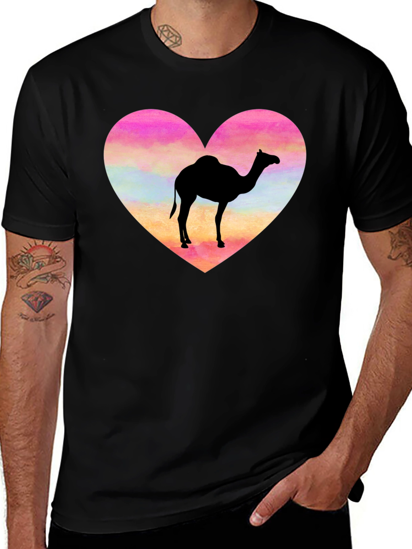 Variant 29 of Camel Heart T-Shirt - Desert Animal Graphic Tee