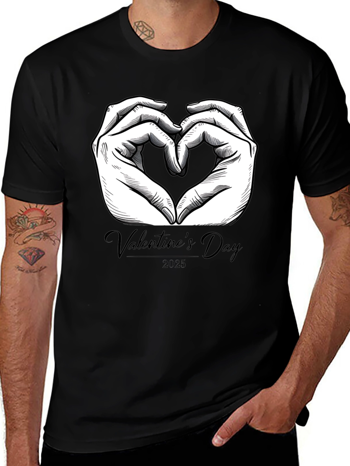Variant 29 of Valentine's Day 2025 Heart Hands Graphic Tee