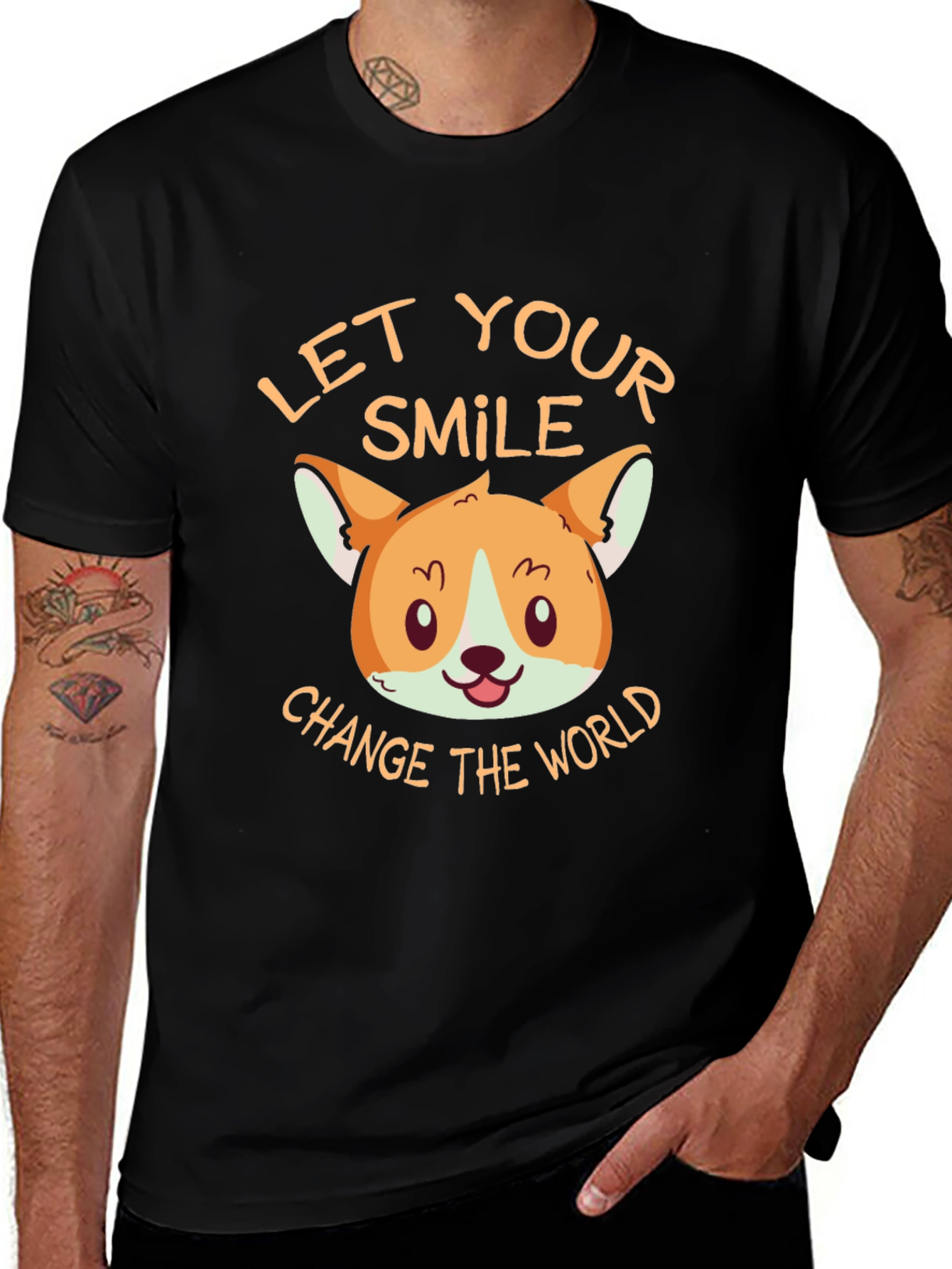 Corgi Smile Change the World Tee