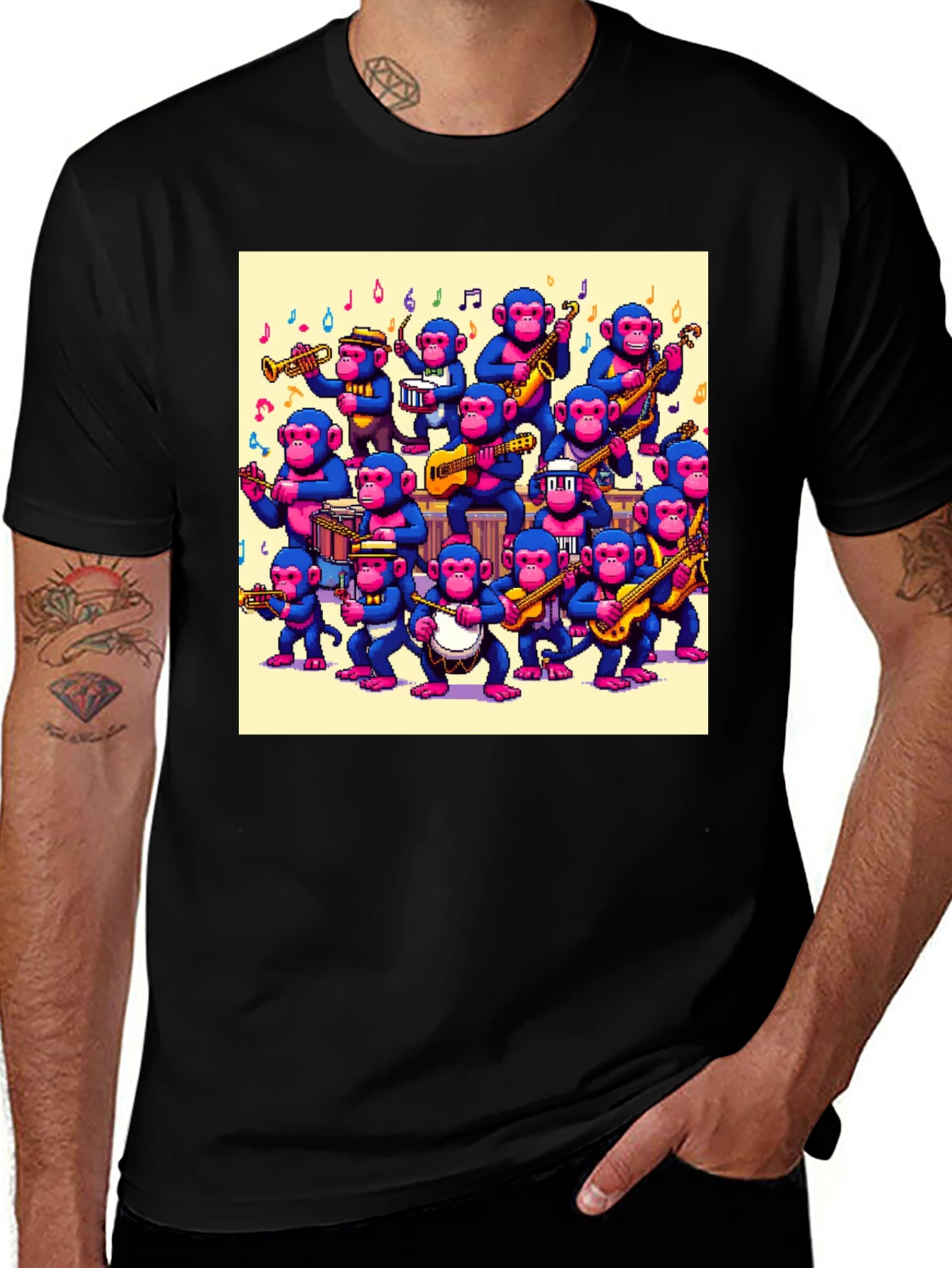 Variant 29 of Monkey Band Graphic Tee - Playful Style