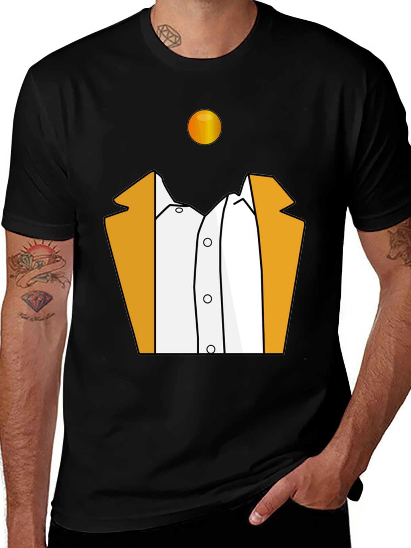 Variant 17 of Cartoon Tuxedo Black T-Shirt Costume Tee