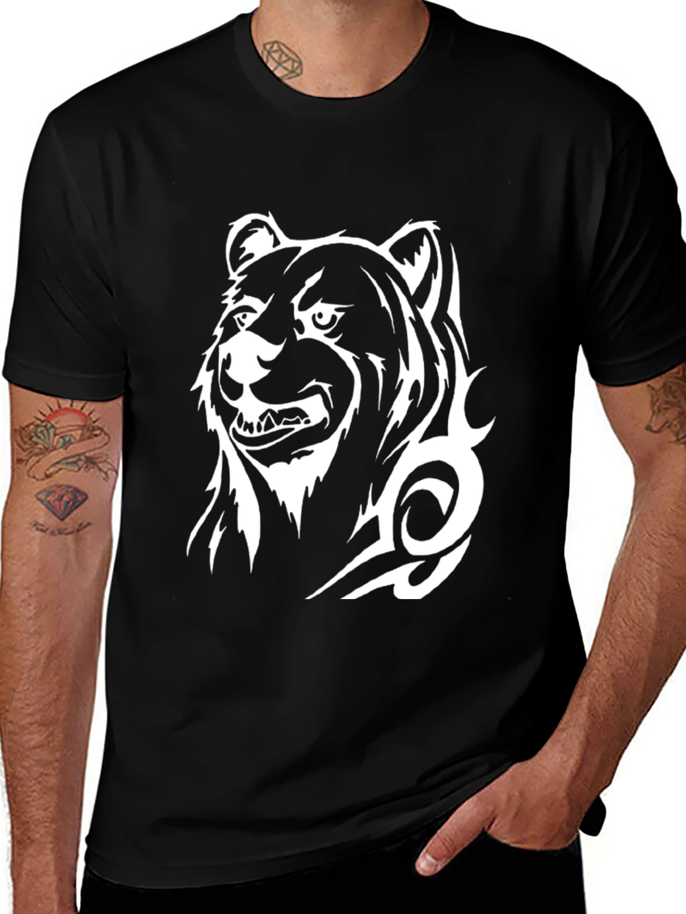 Variant 5 of Black Bear Tribal Tattoo Graphic T-Shirt