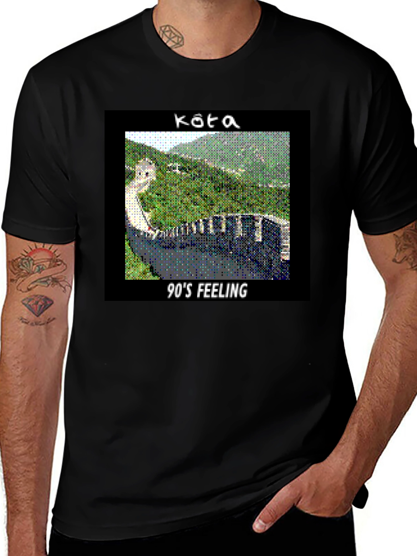 Kota Great Wall 90's Feeling Black T-Shirt