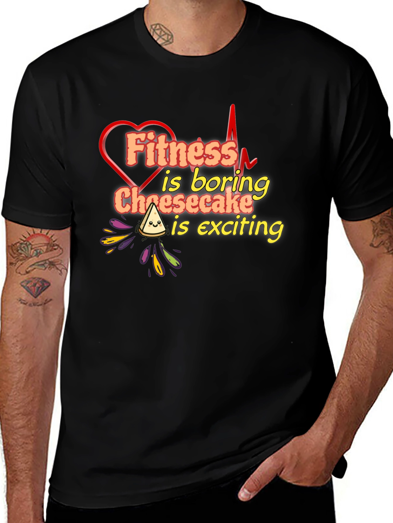 Variant 20 of Fitness Is Boring Cheesecake T-Shirt