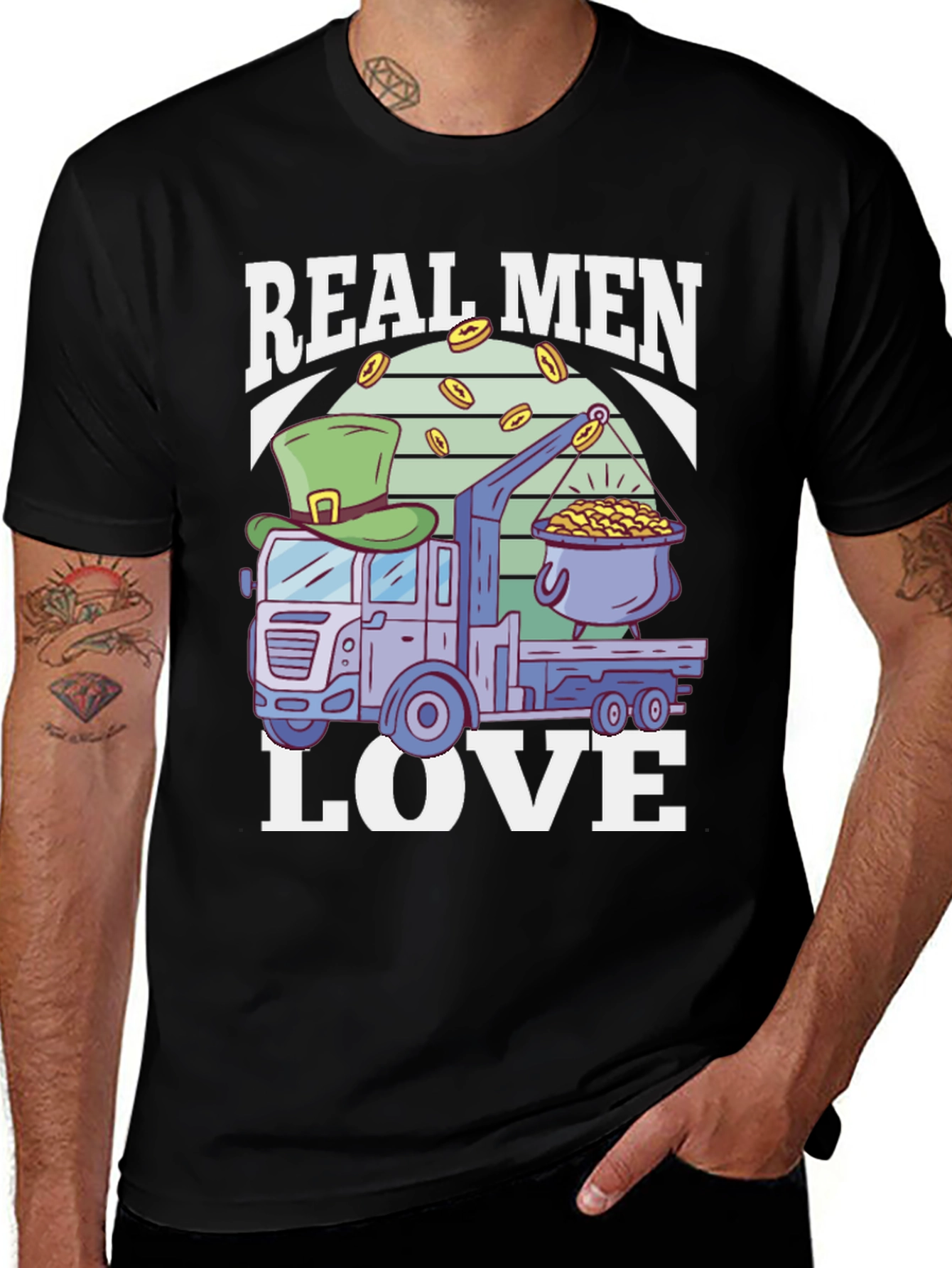 Variant 25 of Real Men Love Trucking St. Patrick's Day T-Shirt
