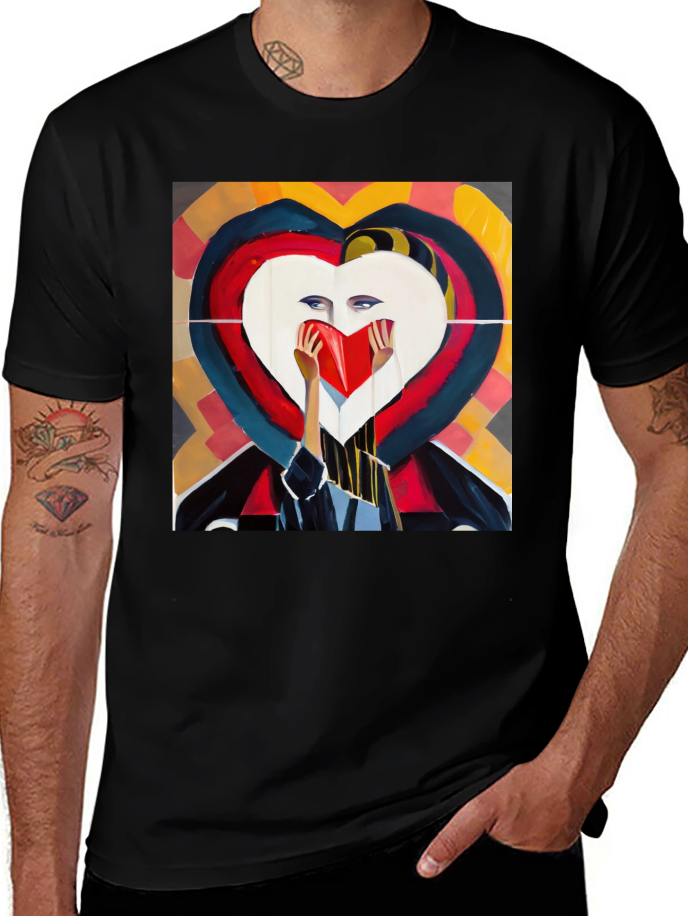 Variant 22 of Abstract Heart Graphic Tee - Modern Art Shirt