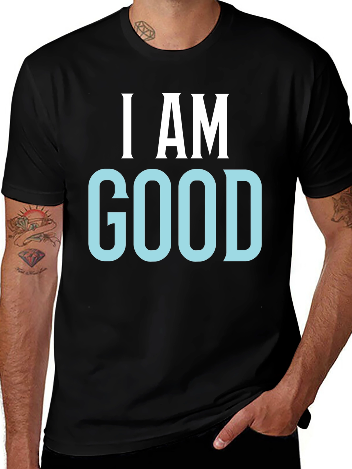 Variant 30 of I AM GOOD Graphic Tee - Men's Black T-Shirt