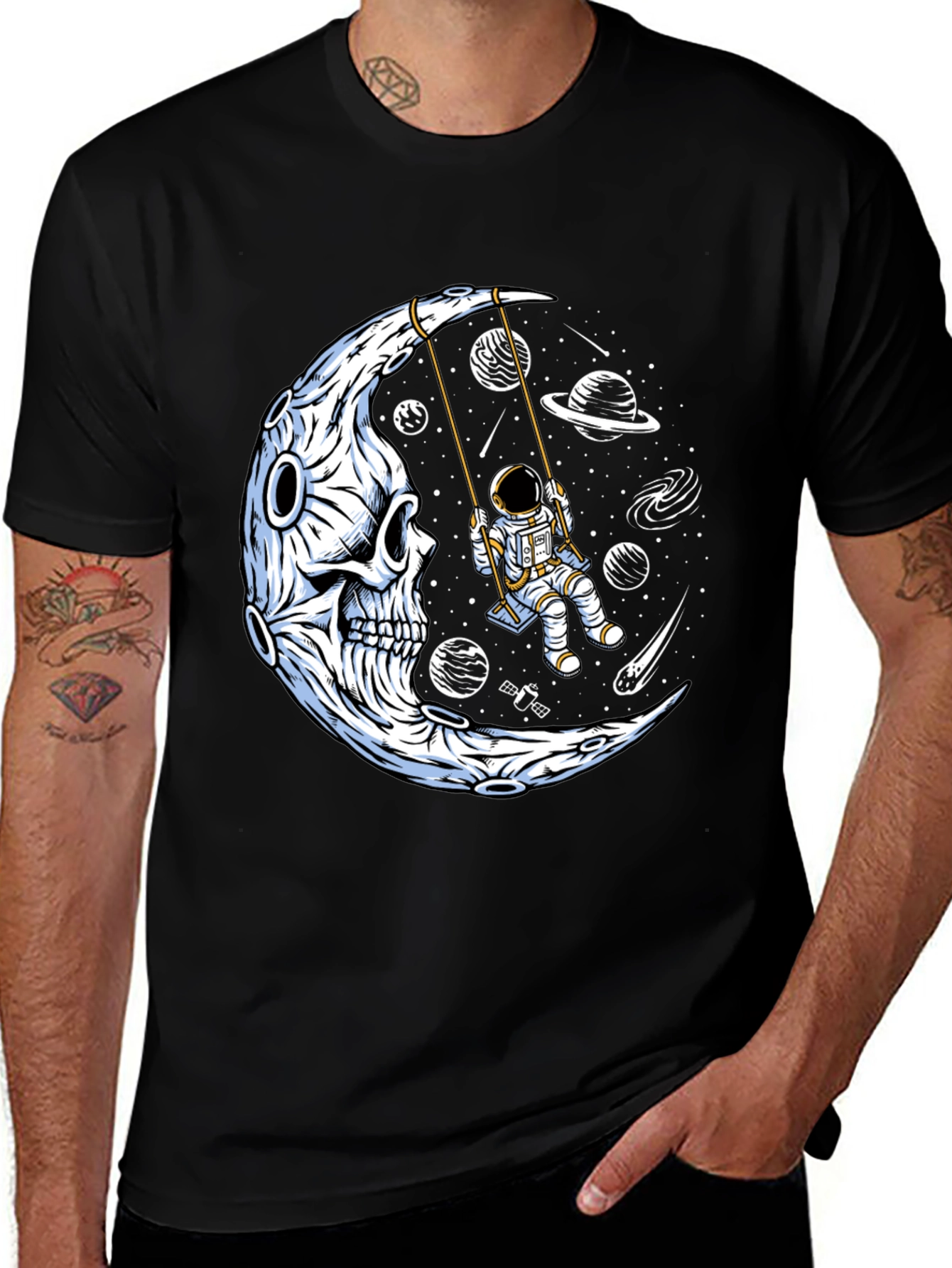 Variant 30 of Astronaut Swing on Skull Moon Graphic Tee
