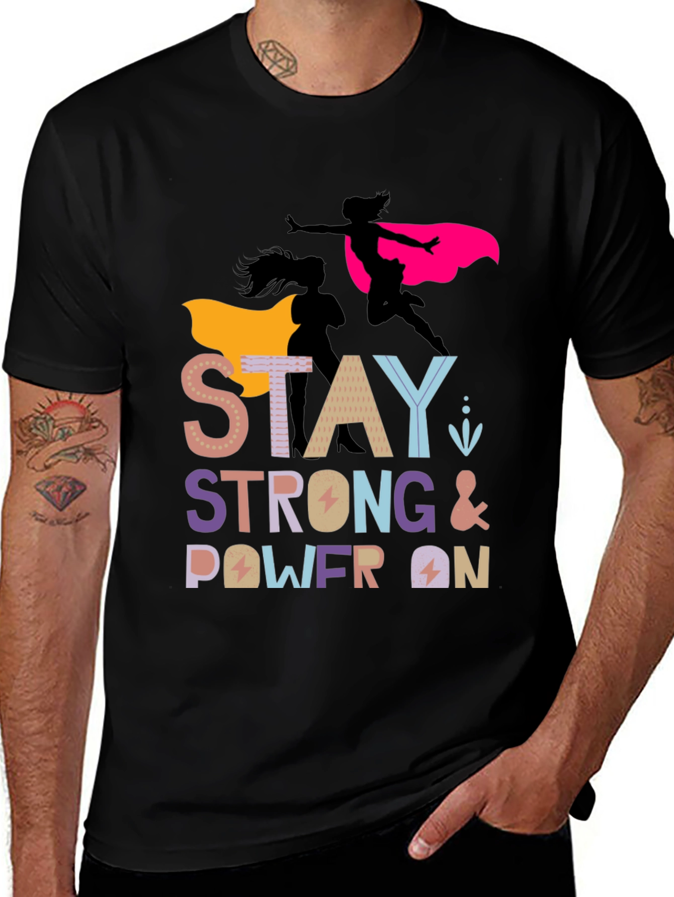 Variant 17 of Stay Strong Power On Women's Graphic Tee