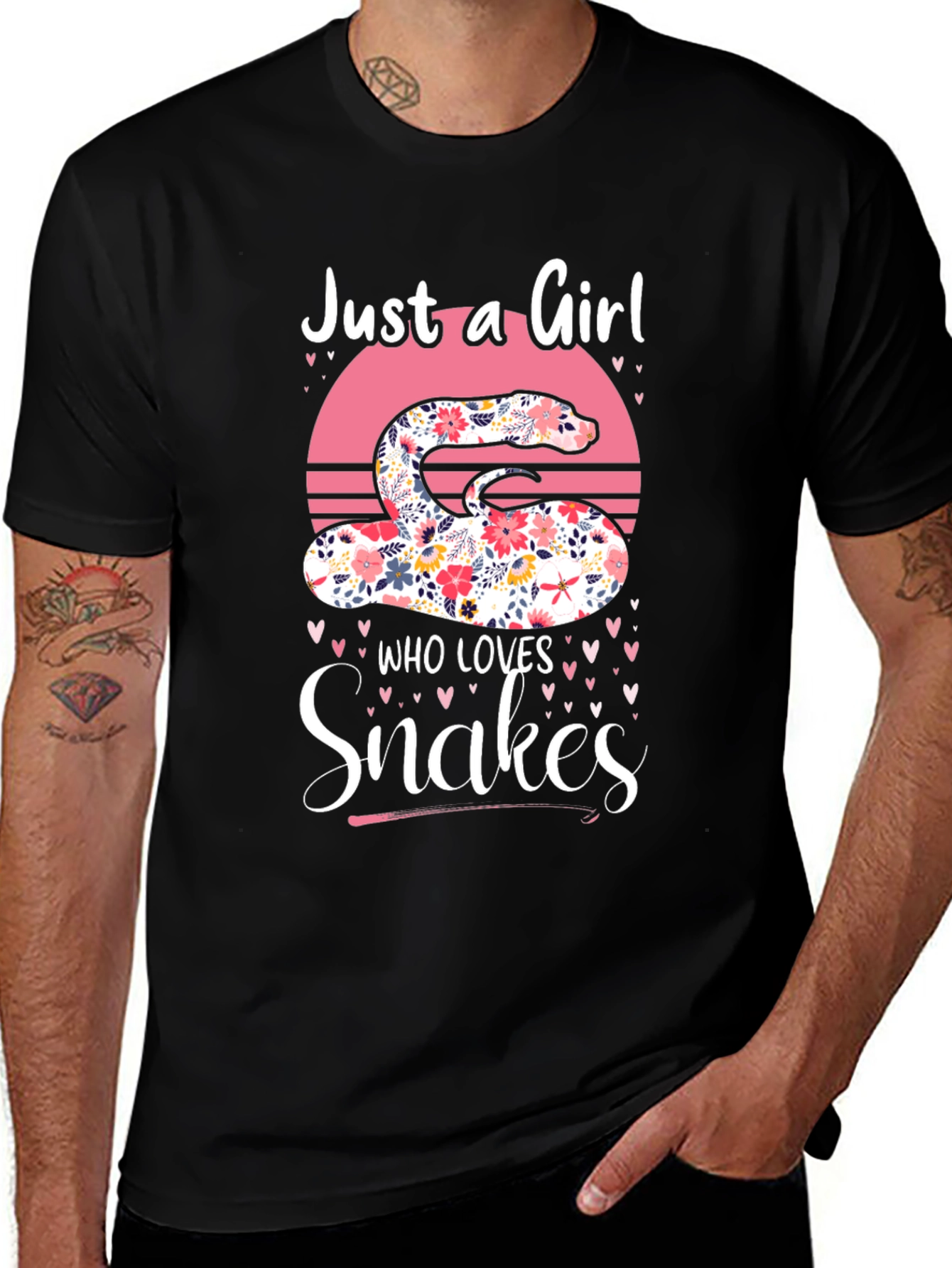 Variant 16 of Floral Snake Lover Graphic Tee - Women's