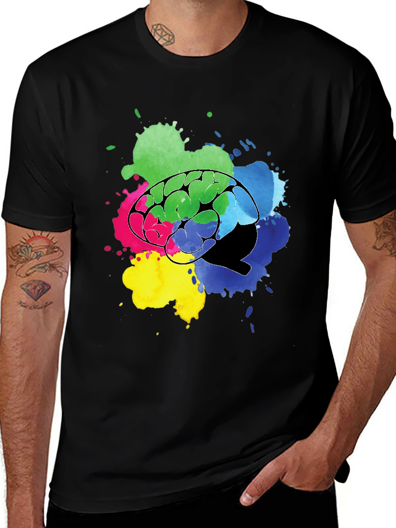 Variant 19 of Colorful Brain Splatter Graphic Tee - Unisex