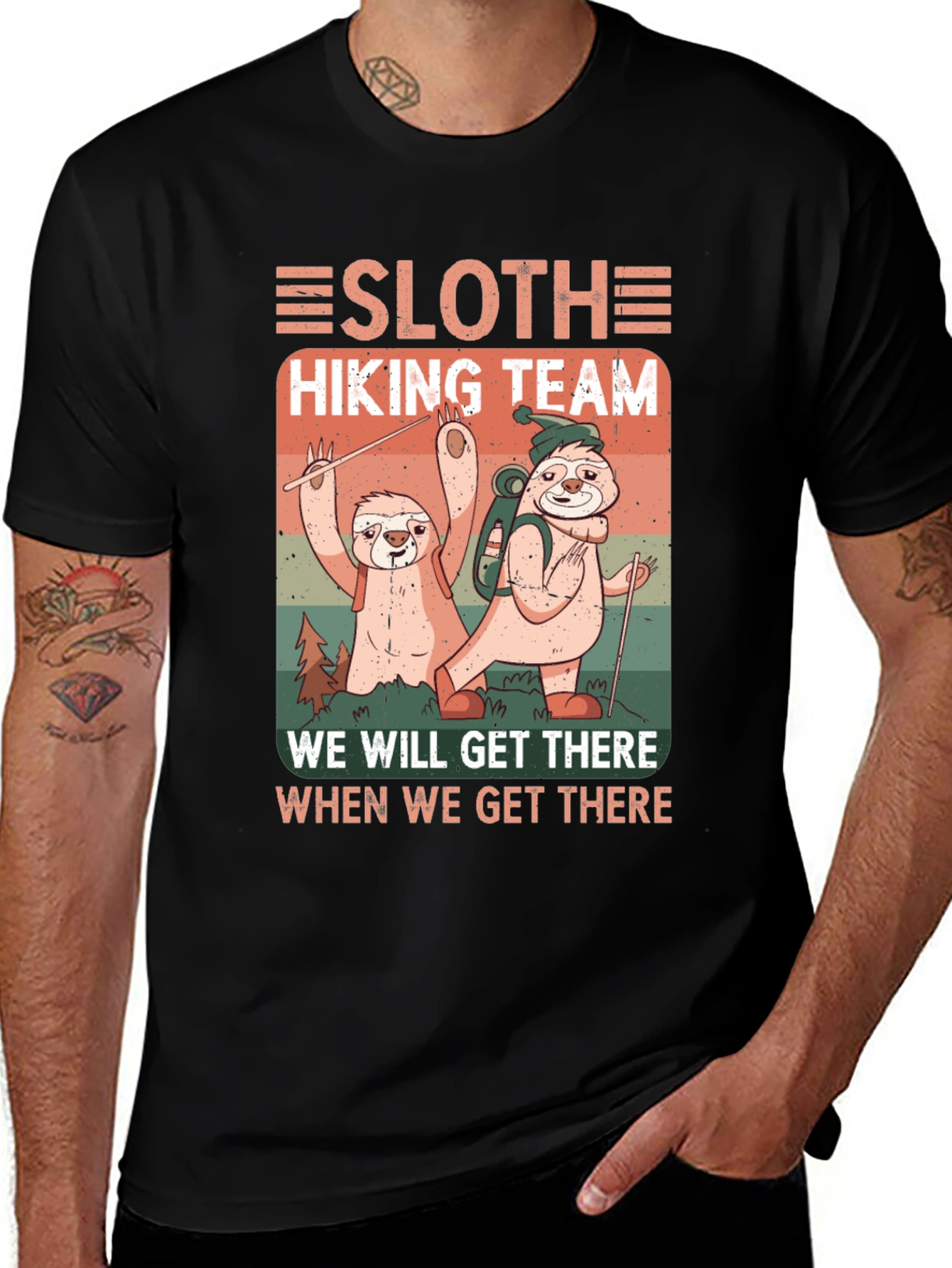 Variant 25 of Sloth Hiking Team Tee - We Will Get There T-Shirt