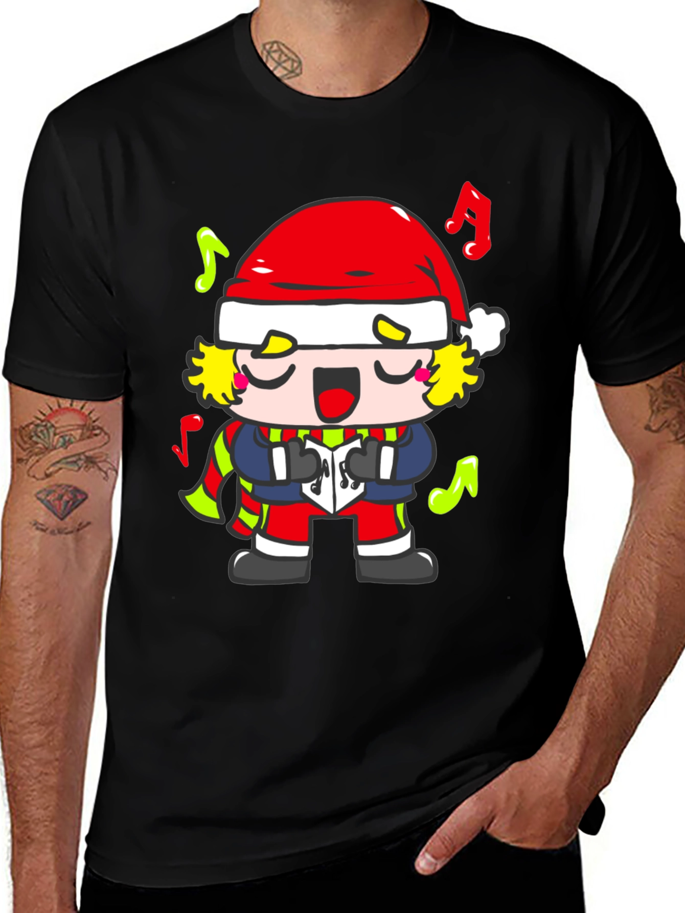 Christmas Caroling Cartoon Character T-Shirt
