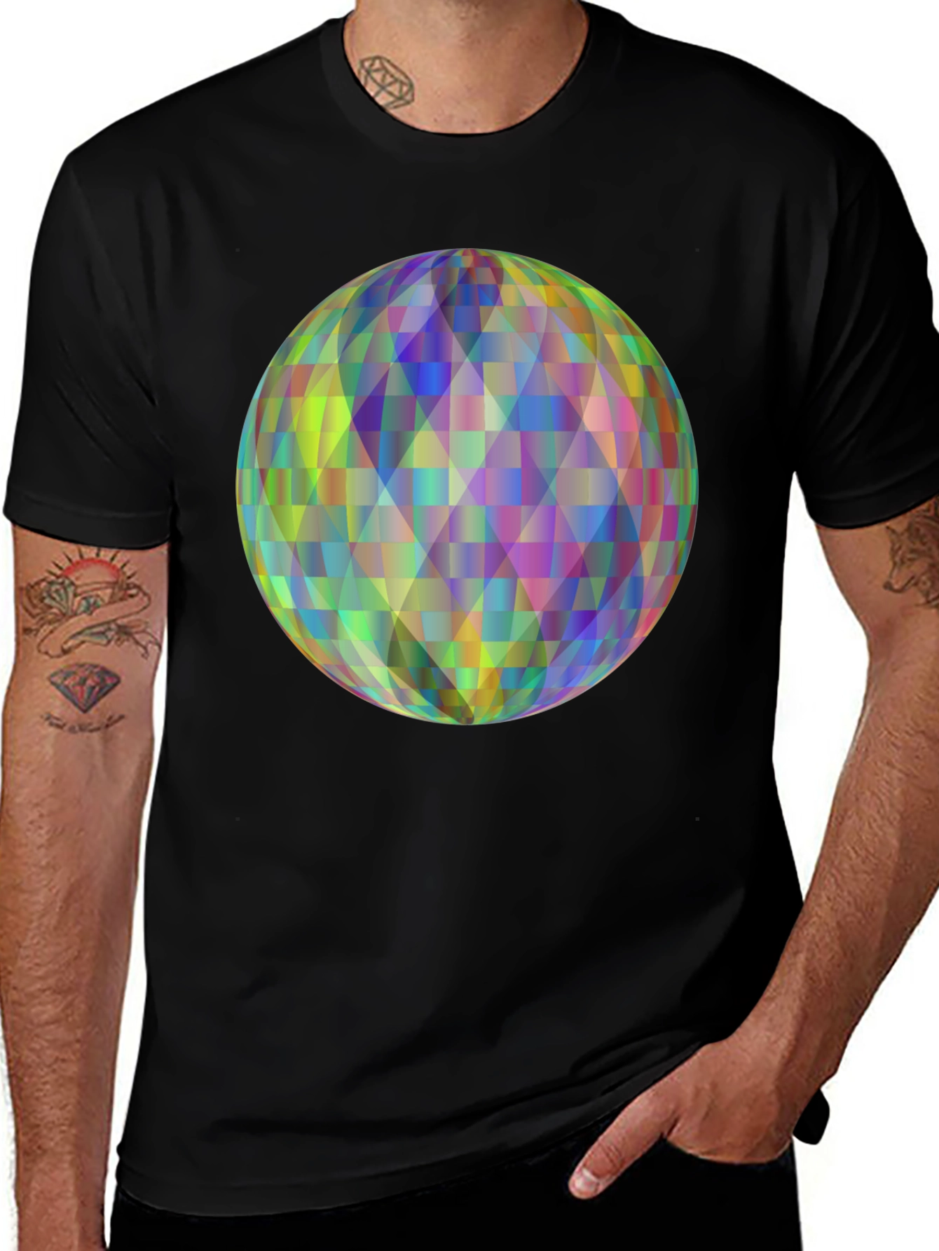 Variant 8 of Geometric Sphere Graphic T-Shirt - Modern Design