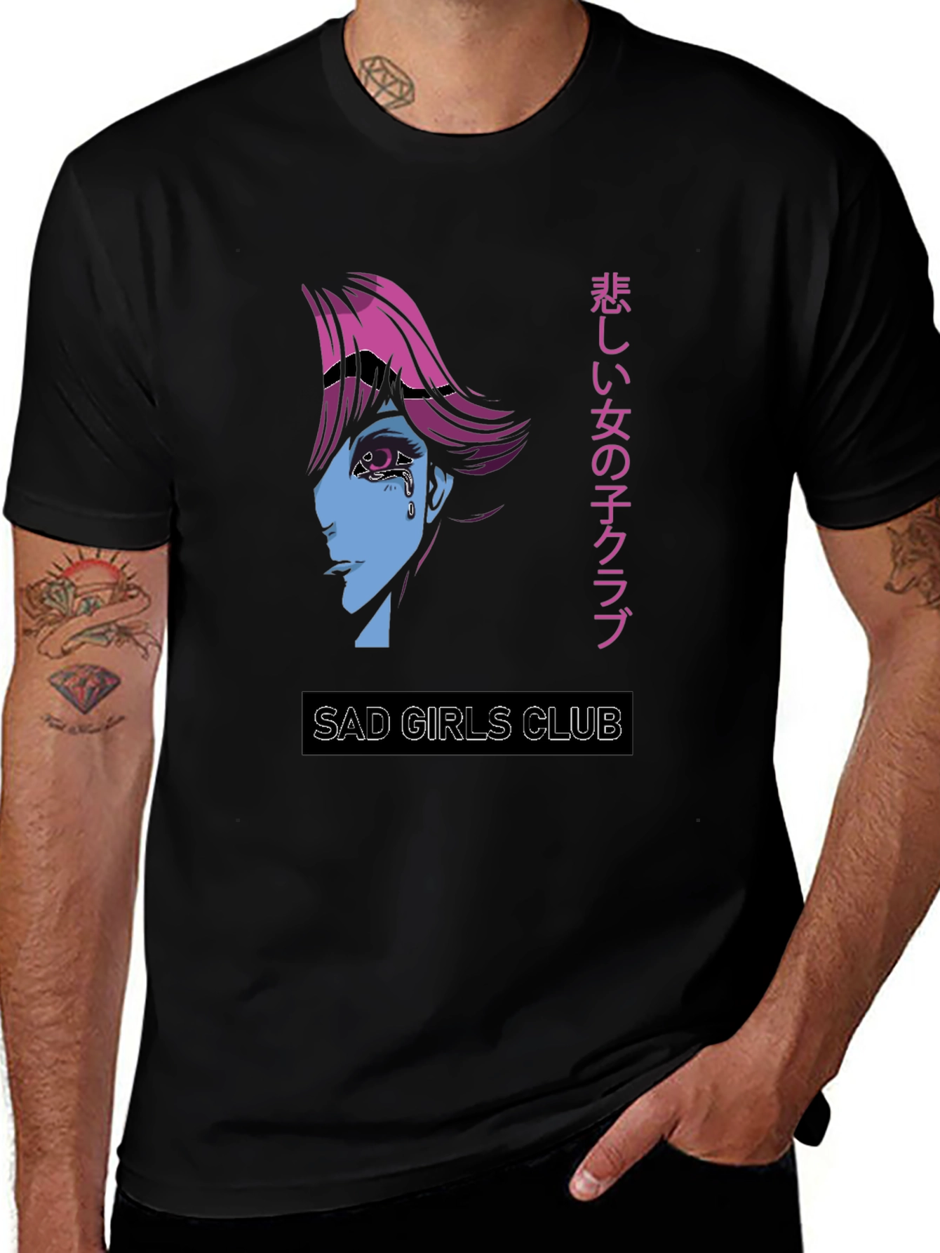 Sad Girls Club Graphic Tee - Anime Style