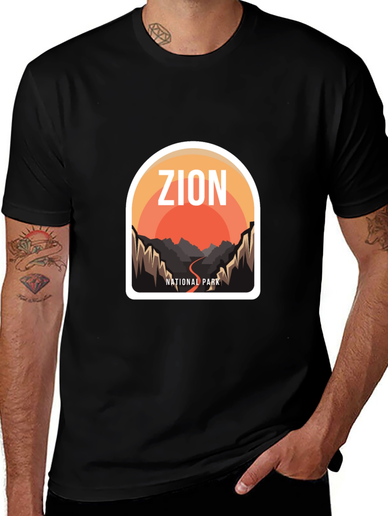Variant 6 of Zion National Park Graphic Tee - Black