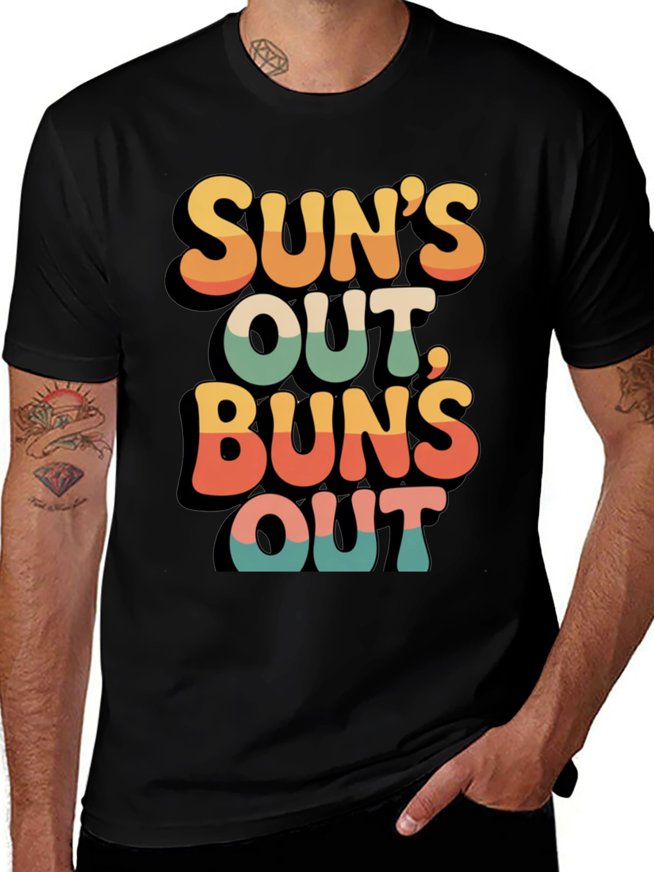 Variant 2 of Sun's Out Buns Out Retro Graphic Tee
